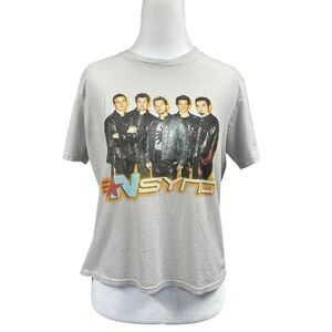 Goodie Two Sleeves NSYNC Gray Band Short Sleeve Tee Shirt Sz XS